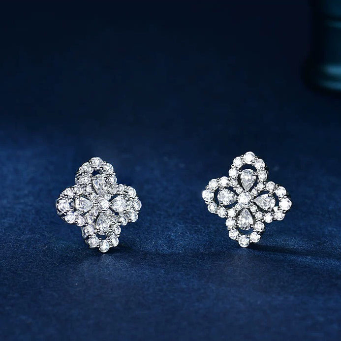 LOOP EARRINGS FULL MOTIF DIAMOND 16MM