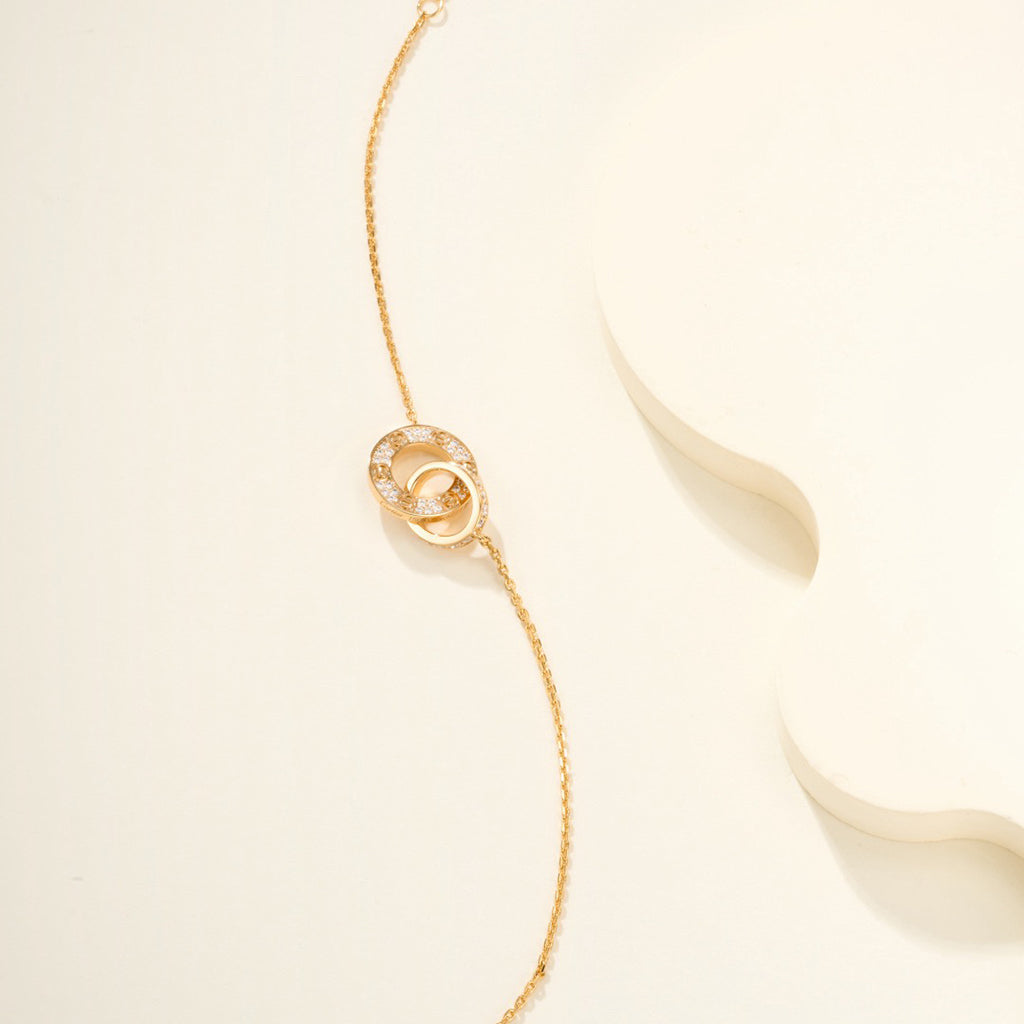 [Blue Tears Jewelry]LOVE DOUBLE RING FULL DIAMOND BRACELET