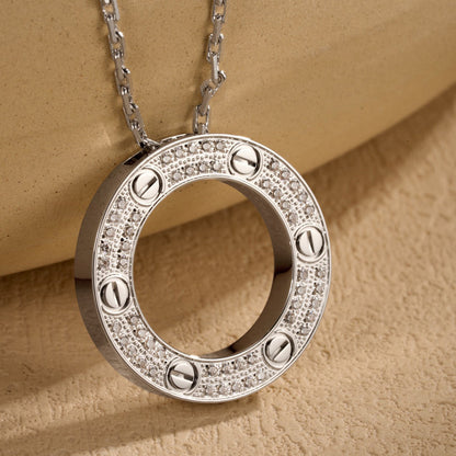 [Blue Tears Jewelry]LOVE NECKLACE 16MM  FULL DIAMOND