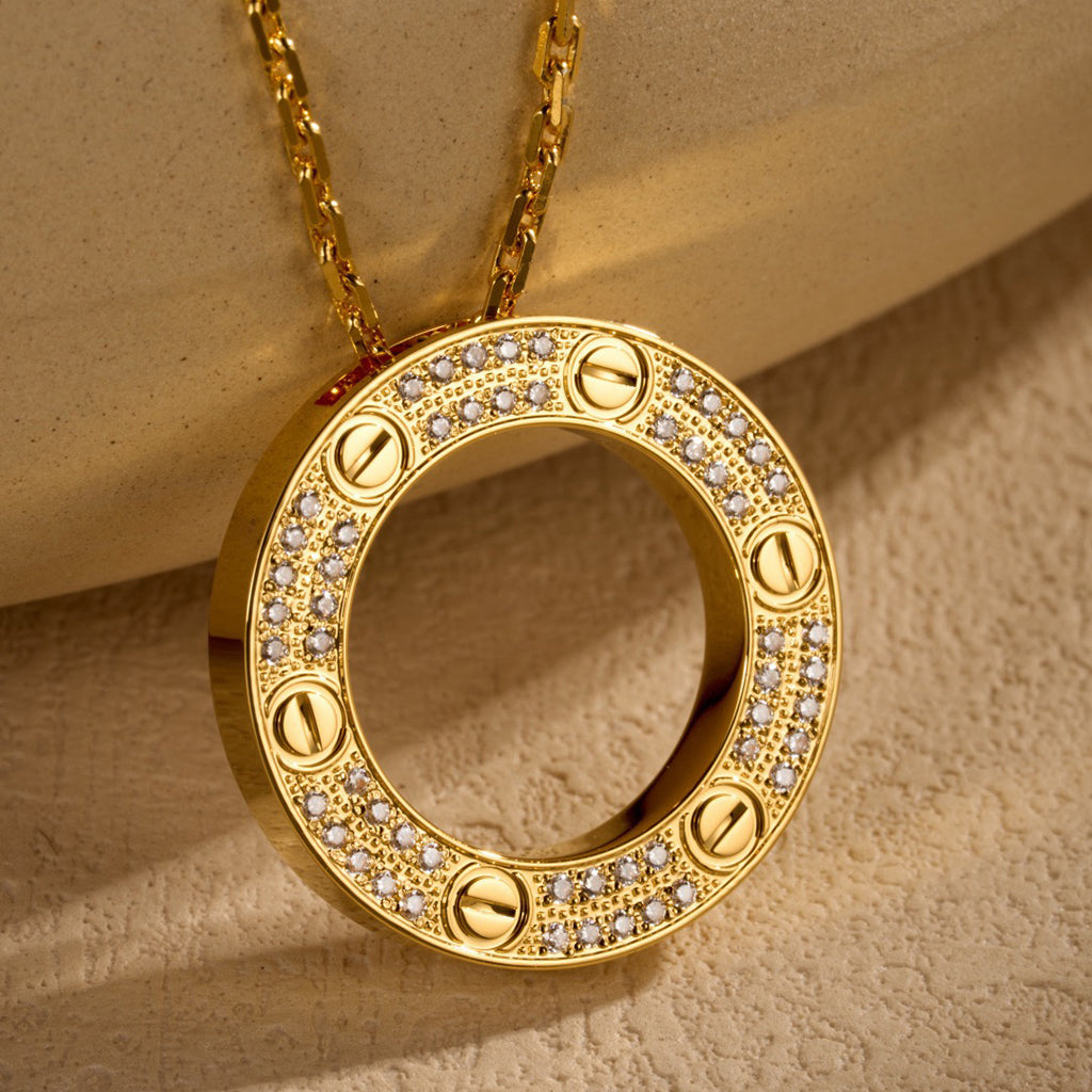 [Blue Tears Jewelry]LOVE NECKLACE 16MM  FULL DIAMOND