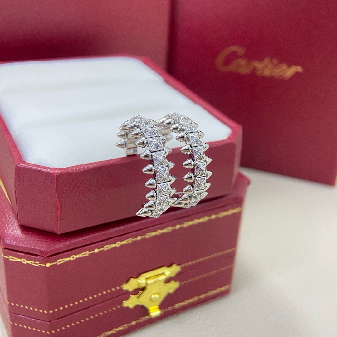 [Blue Tears Jewelry]CLASH 6.4MM FULL DIAMOND SMALL EARRINGS