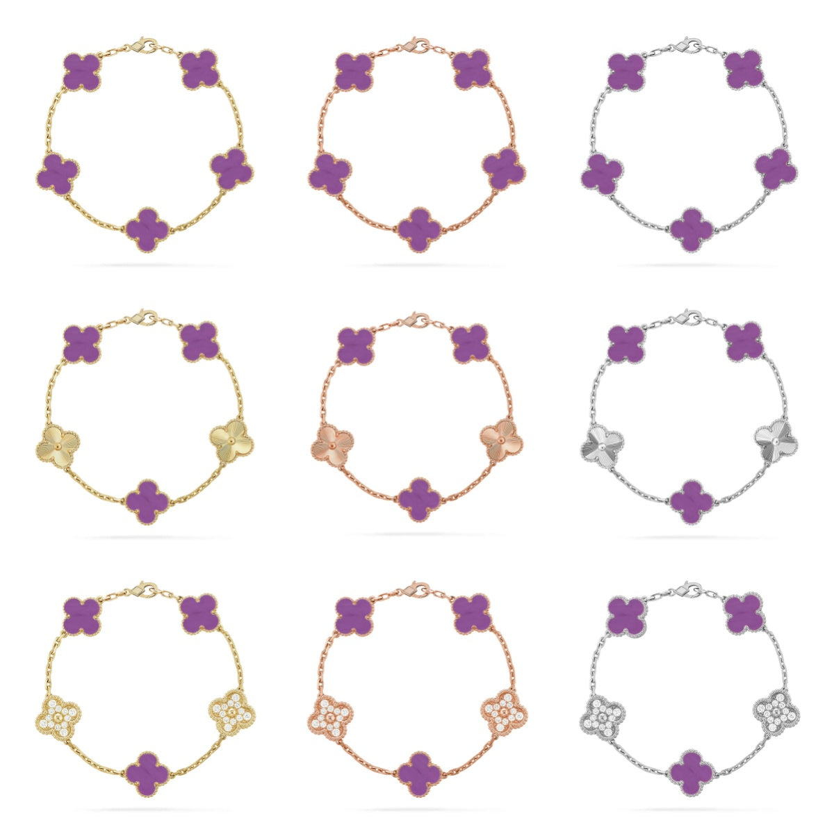 [BLUE TEARS] CLOVER 5 MOTIF VIOLET BRACELET COLLECTION
