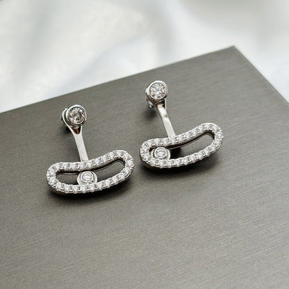[Blue Tears Jewelry]MOVE UNO SILVER DIAMOND EARRINGS