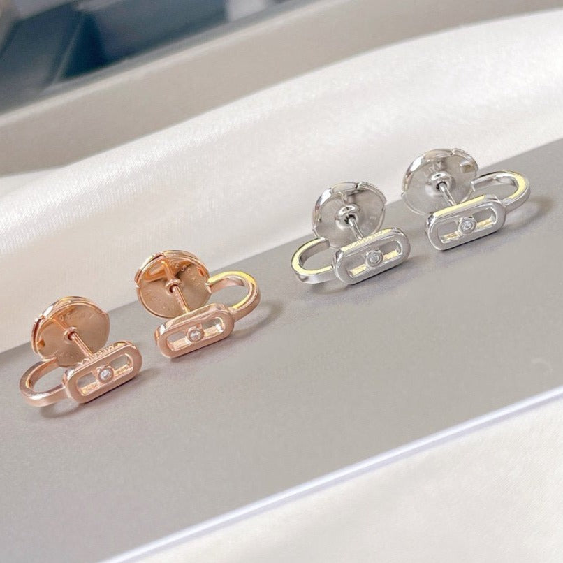 [Blue Tears Jewelry]CREOLES MOVE UNO MINI 1 DIAMOND EARRINGS