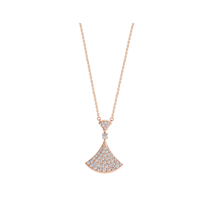 [BLUE TEARS]DREAM NECKLACE PINK GOLD FULL DIAMOND
