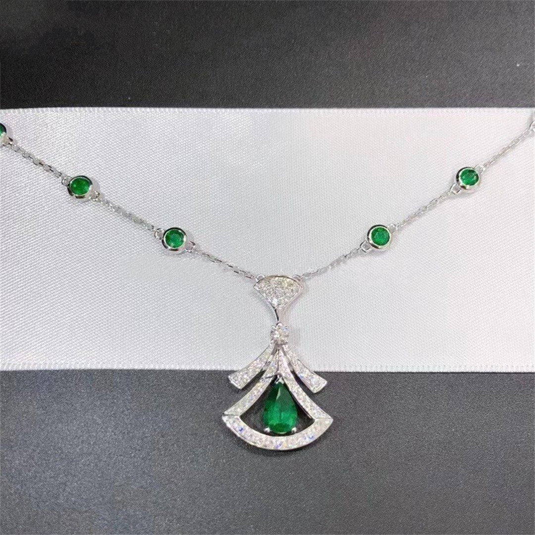 [BLUE TEARS]DREAM NECKLACE MALACHITE DIAMOND SILVER