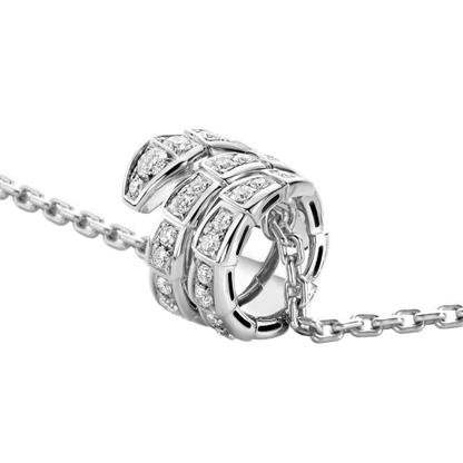 [BLUE TEARS]SERPENTI  NECKLACE DOUBLE RING DIAMOND