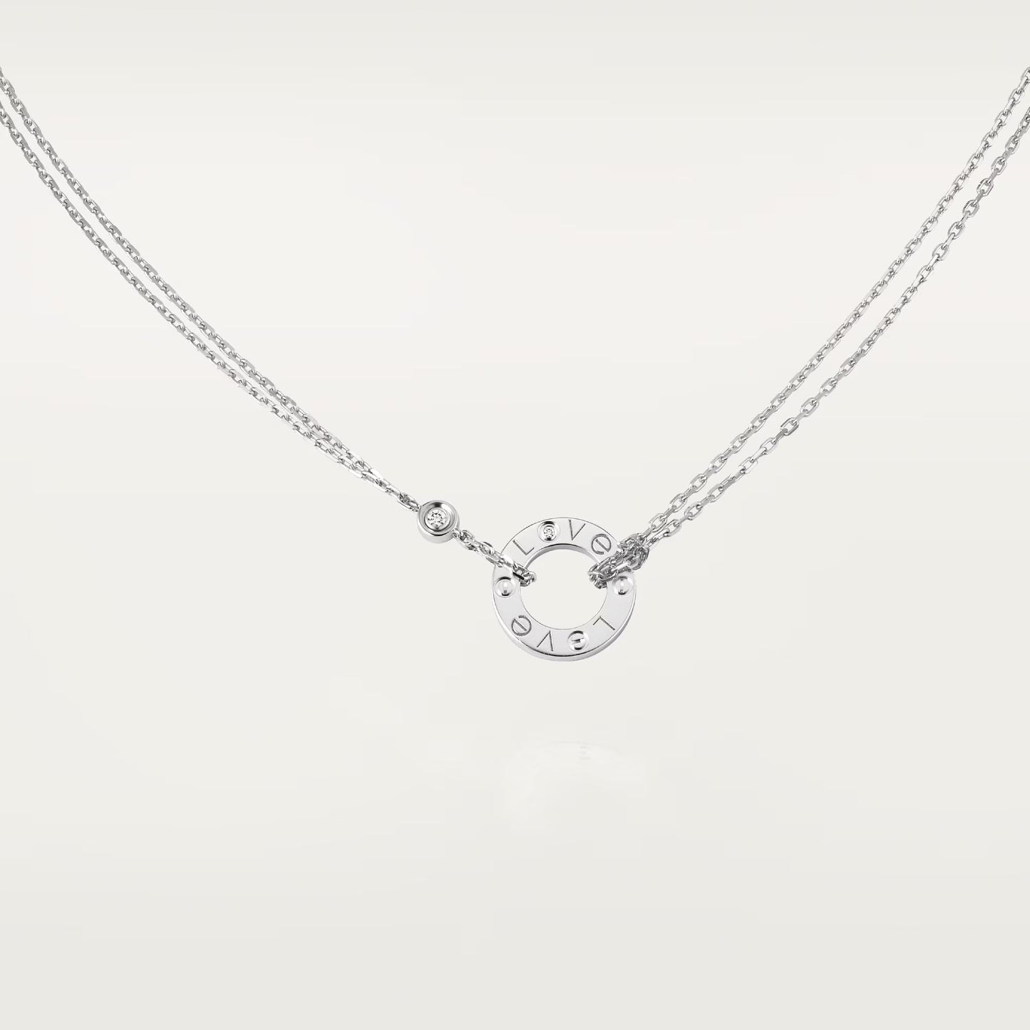 [Blue Tears Jewelry]LOVE NECKLACE 16MM 2 DIAMONDS