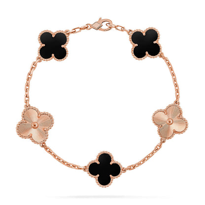 [BLUE TEARS] CLOVER 5 MOTIF ONYXS BRACELET COLLECTION