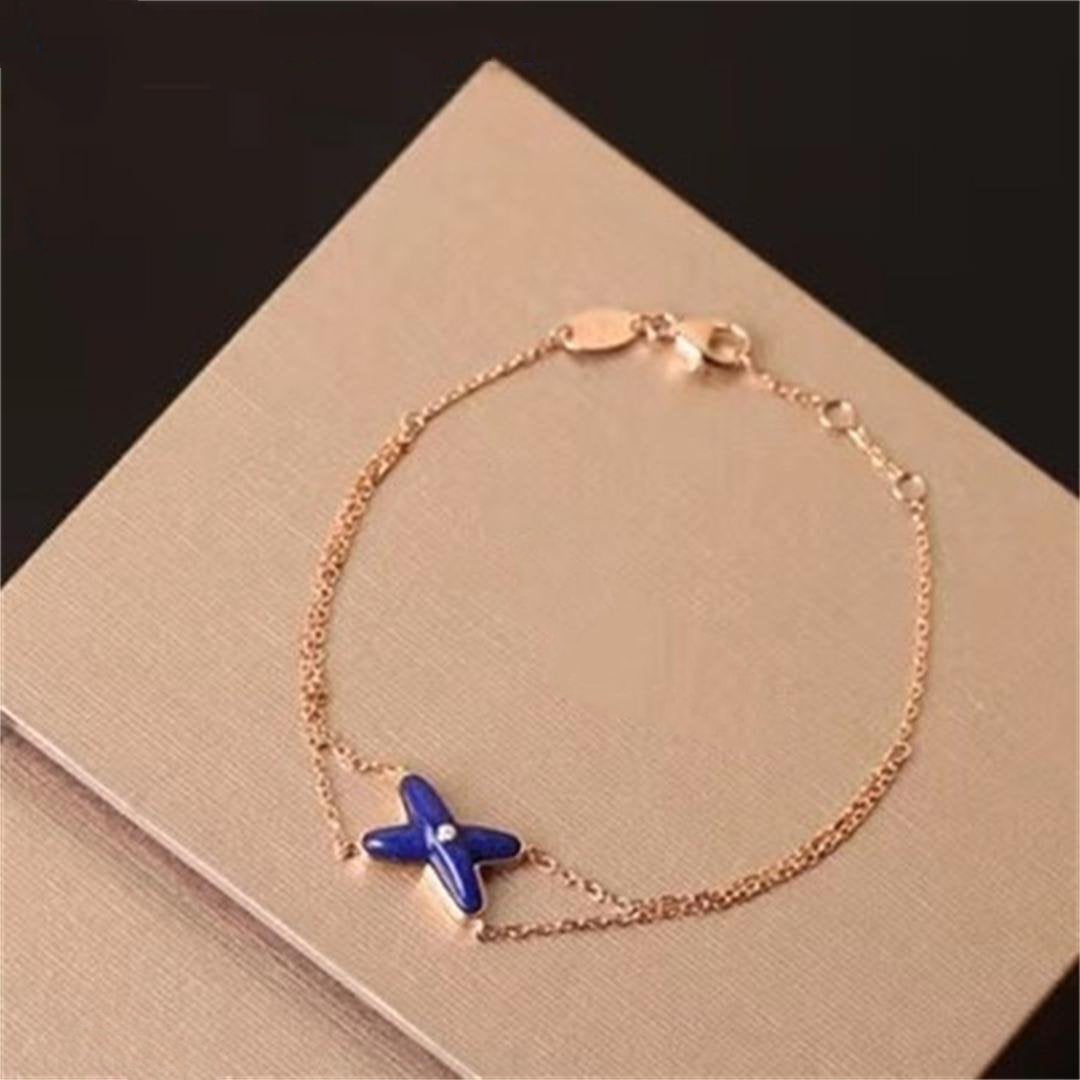 [BLUE TEARS]Hollow Design Four-Leaf Clover Flower Shape Ring