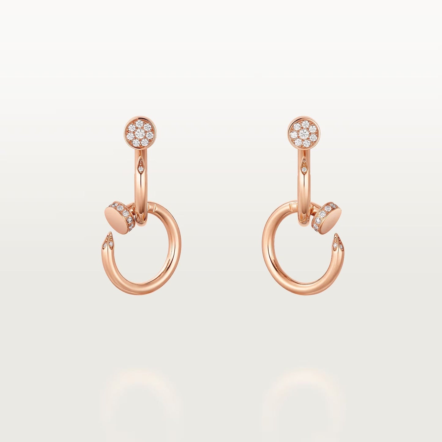 [Blue Tears Jewelry]JUSTE HALF DIAMOND DOUBLE EARRINGS