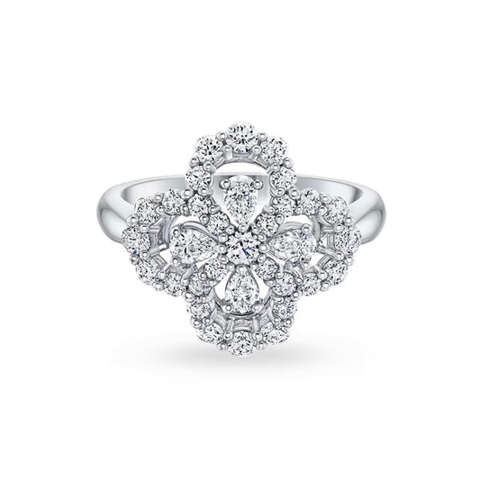 LOOP RING FULL MOTIF DIAMOND 16MM SILVE