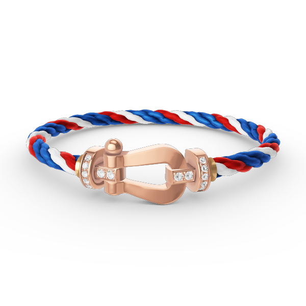 [BLUE TEARS]FORCE LARGE HORSESHOE HALF DIAMOND BRACELET ROSE GOLD