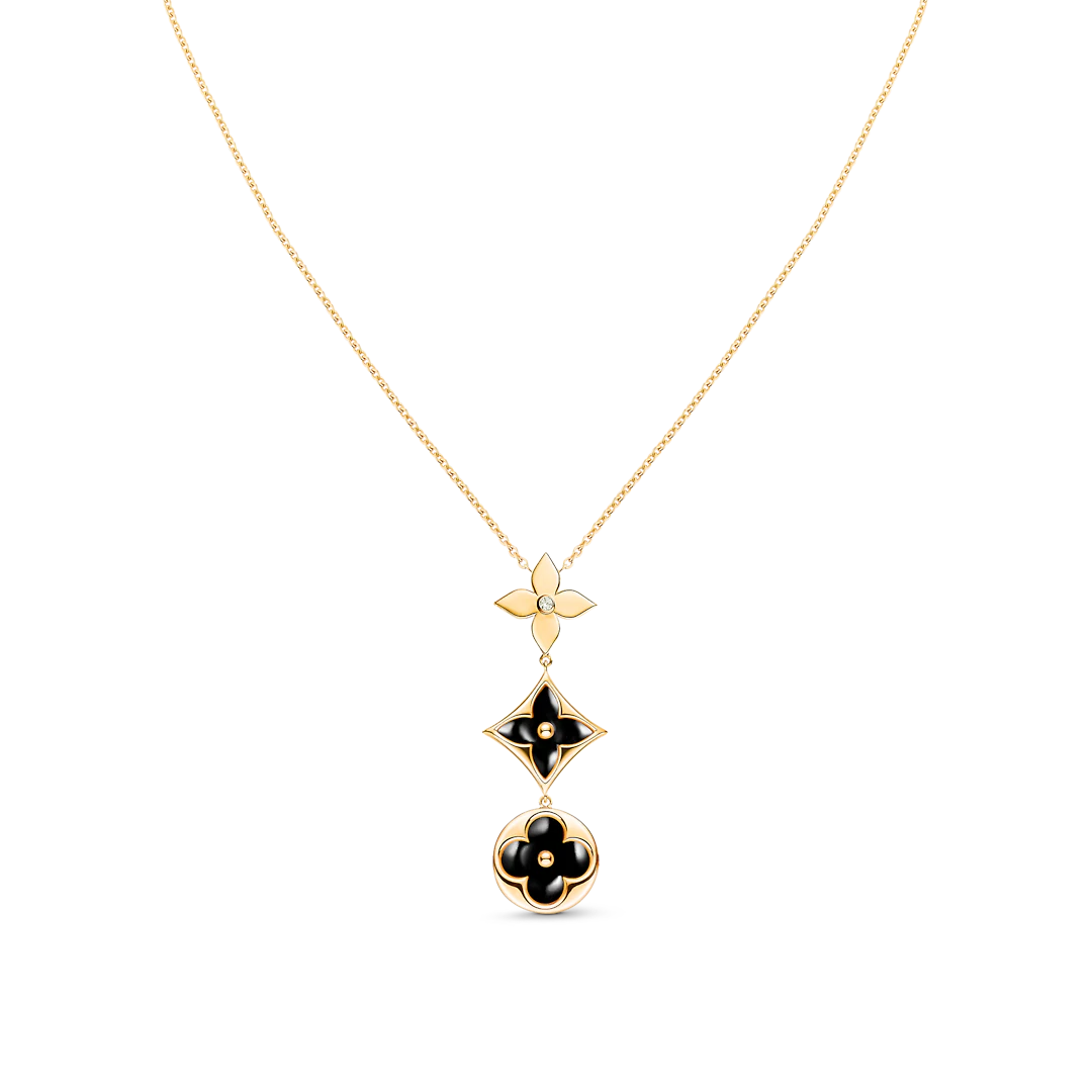 [BLUE TEARS]STAR AND SUN ONYX PINK GOLD NECKLACE