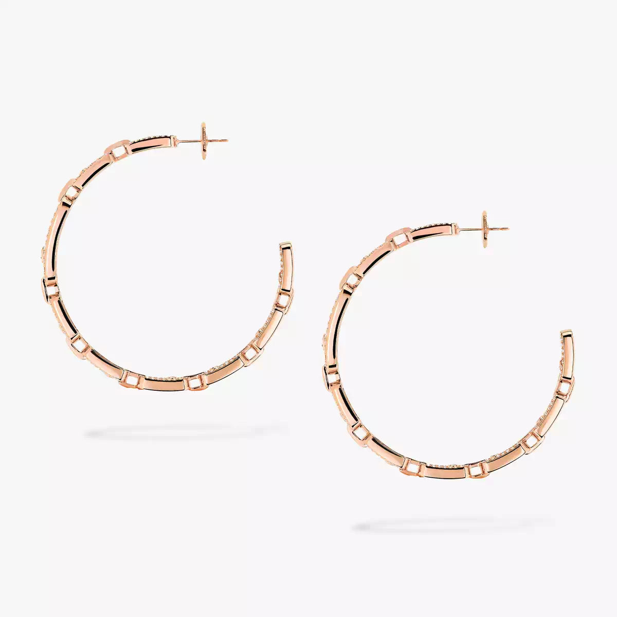 [[Blue Tears Jewelry]Move Link Diamond Hoop Earrings