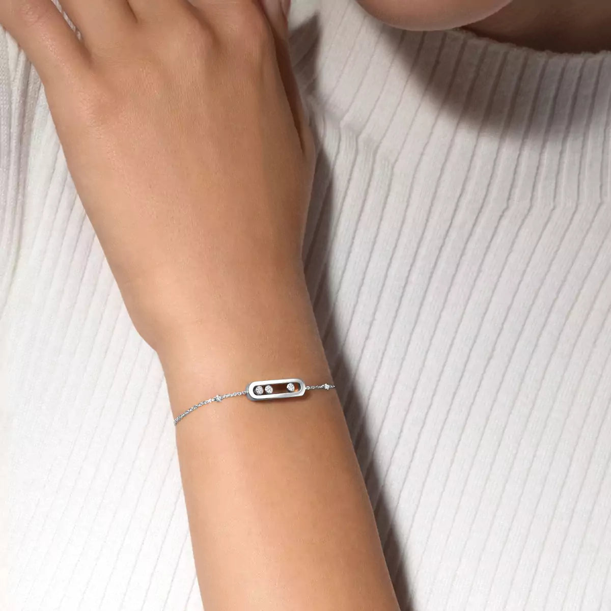 [Blue Tears Jewelry]Baby Move Diamond Bracelet