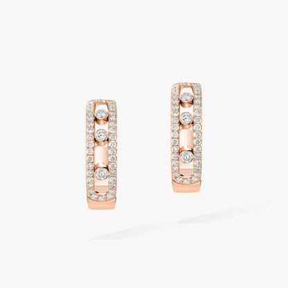 [Blue Tears Jewelry]Diamond Pave_ Hoop Earrings Move