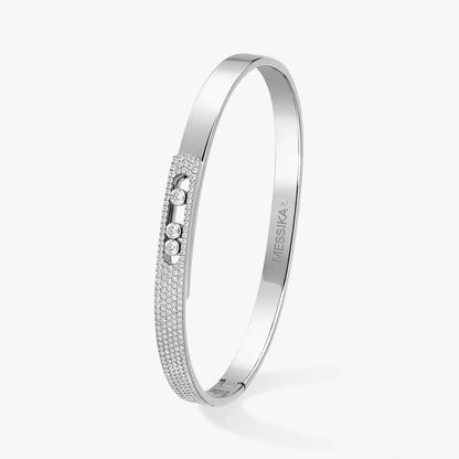 [Blue Tears Jewelry]Move Noa Rose Gold Pav¨¦ Diamond Bangle Bracelet