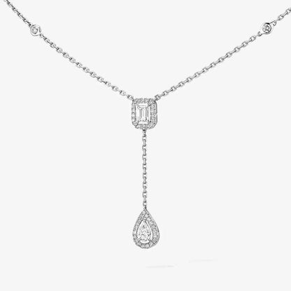 [Blue Tears Jewelry]Gold Diamond Tie Necklace