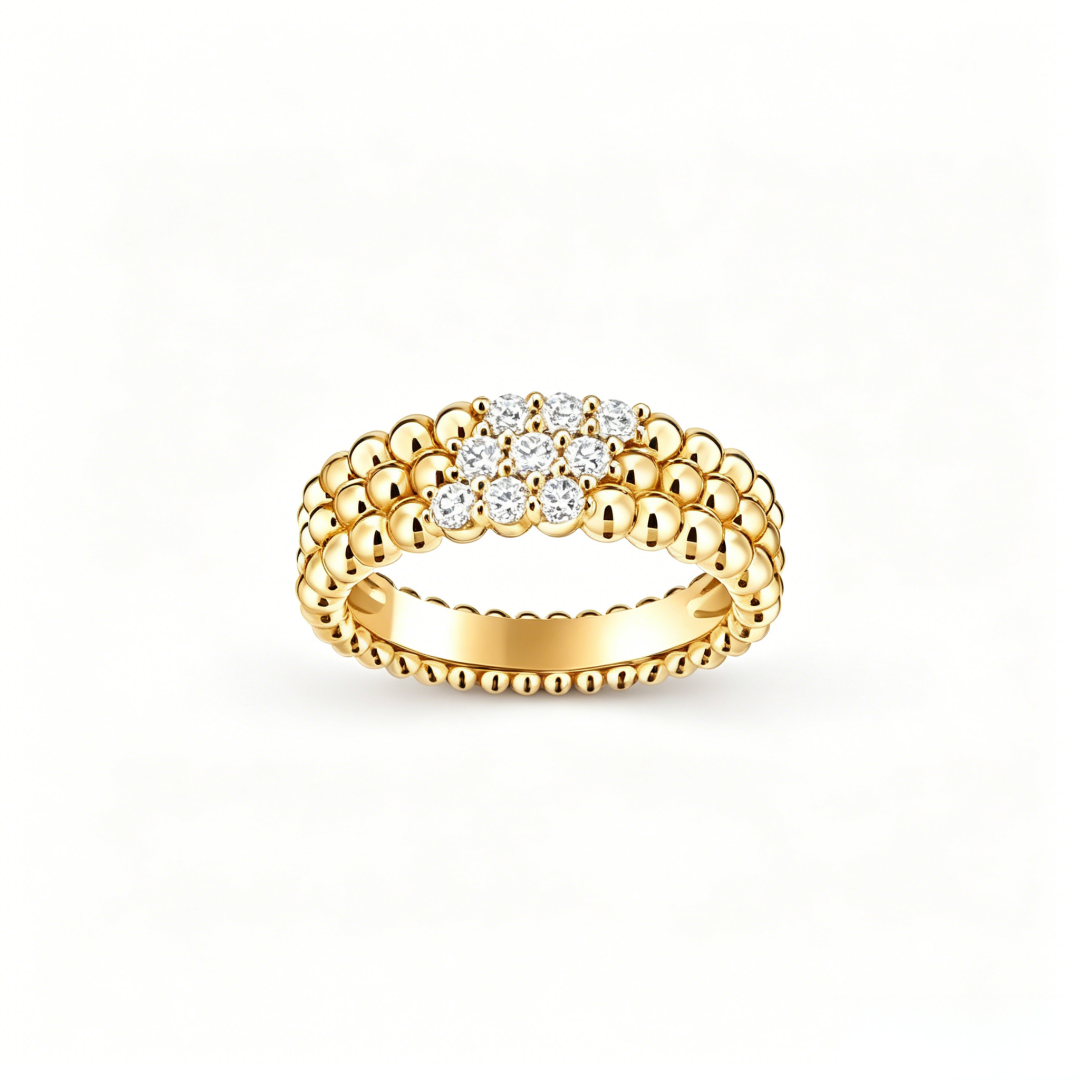[Blue Tears Jewelry] THREE-ROW DIAMOND RING
