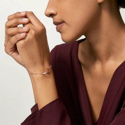 [Blue Tears Jewelry]LOVE DOUBLE RING HALF DIAMOND BRACELET