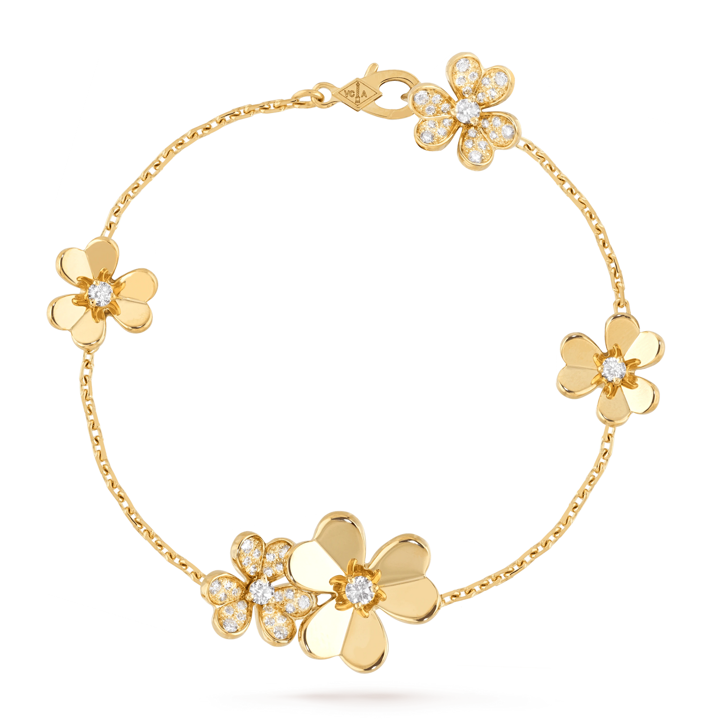 [BLAUE TRÄNEN]FRIVOLE GOLD 5 BLUMEN ARMBAND