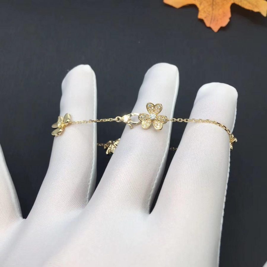 [BLAUE TRÄNEN]FRIVOLE GOLD 5 BLUMEN ARMBAND