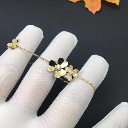 [BLAUE TRÄNEN]FRIVOLE GOLD 5 BLUMEN ARMBAND