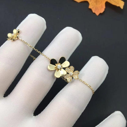 [BLAUE TRÄNEN]FRIVOLE GOLD 5 BLUMEN ARMBAND