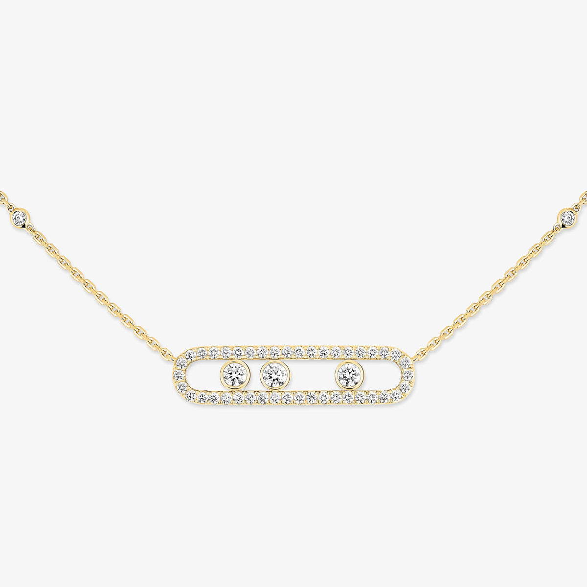 [Blue Tears Jewelry] Move Pave_ Rose Gold Diamond Necklace