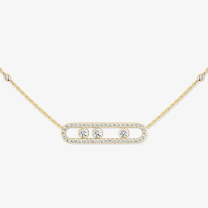 [Blue Tears Jewelry] Move Pave_ Rose Gold Diamond Necklace