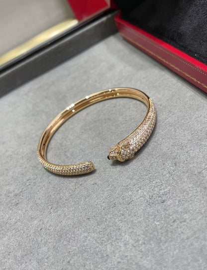 [BLUE TEARS]PANTHERE FULL DIAMOND OPEN BRACELET
