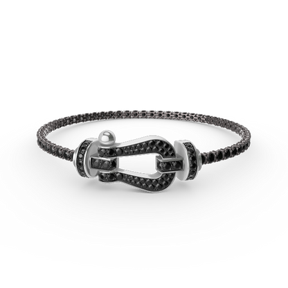 [BLUE TEARS]FORCE  LARGE HORSESHOE FULL DIAMOND TENNIS BRACELET